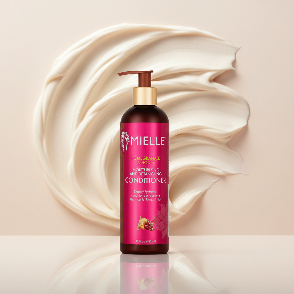 Mielle Pomegranate & Pomegranate Seed Moisturizing and Detangling Conditioner bottle on a white background