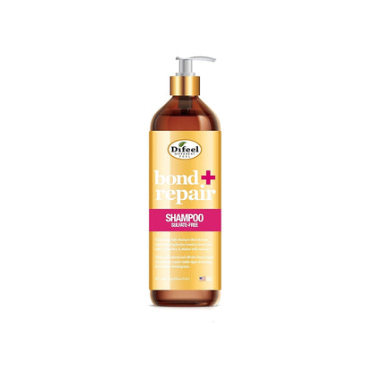 Shampoo bottle with a visible brand logo on a white background