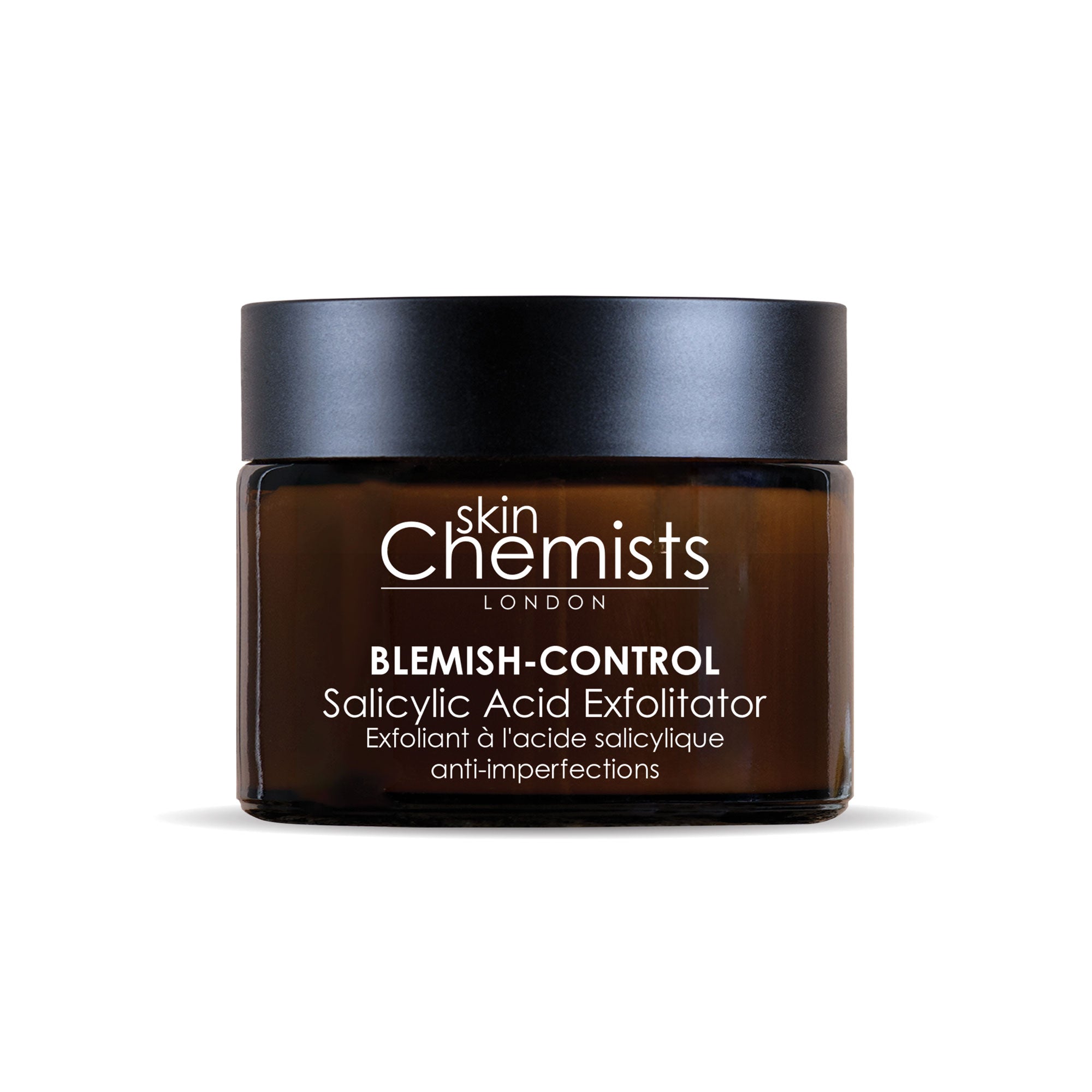 Jar of skinChemists Blemish-Control Salicylic Acid Exfoliator on a white background