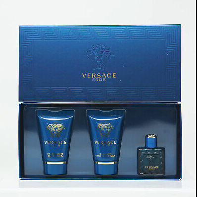 Versace Eros Gift Set 50ml EDT + 50ml Aftershave Balm + 50ml Shower Gel