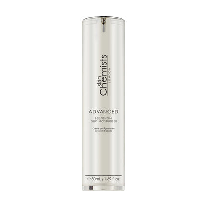 Skincare bottle labeled 'skinChemists' on a white background