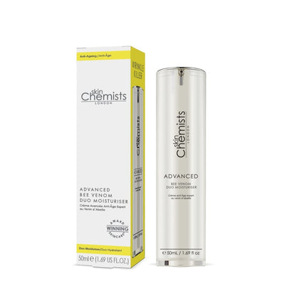 skinChemists Advanced Bee Venom Duo Moisturiser with packaging on a white background