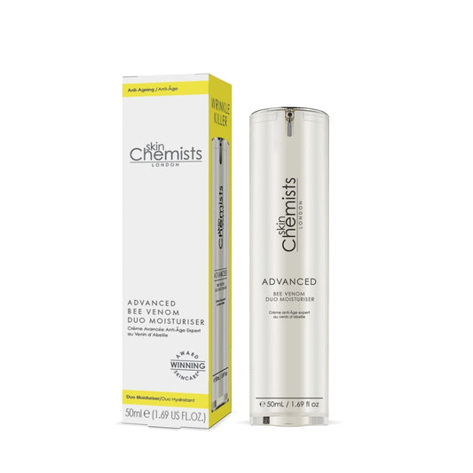 skinChemists Advanced Bee Venom Duo Moisturiser with packaging on a white background