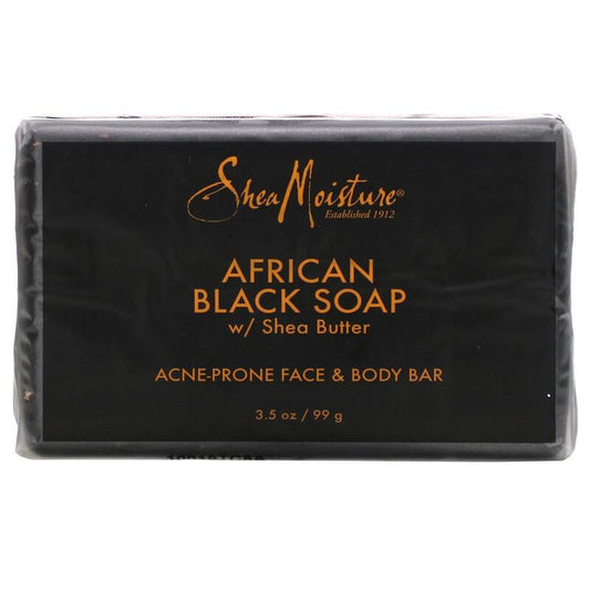 Shea Moisture Organic African Black Soap Acne Prone Face & Body Bar 99g